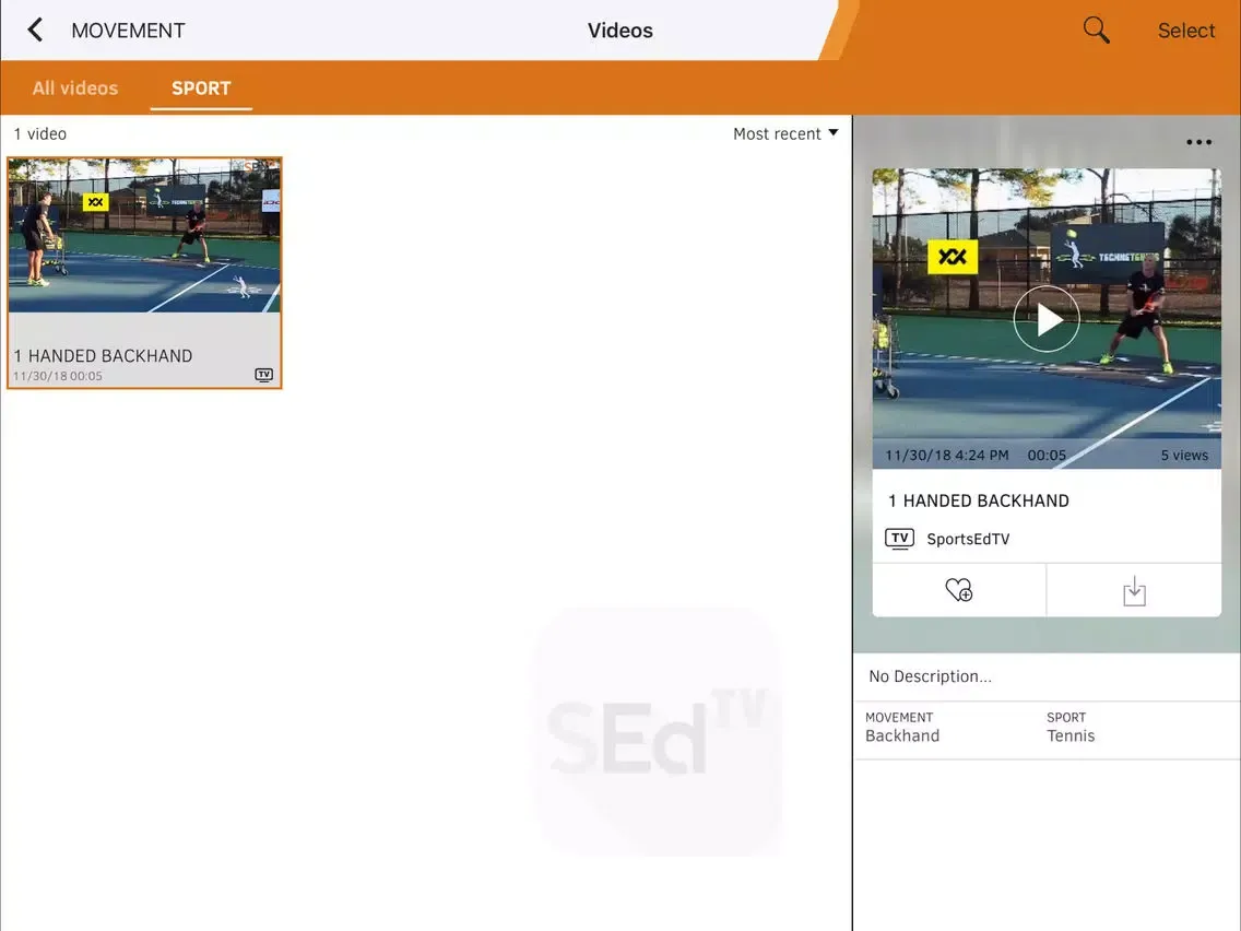 Tangkapan skrin SportEdTV for Coaches iPad 