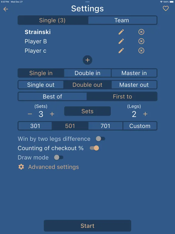 Dart Scorer 2024 iPad  سکرین شاٹس