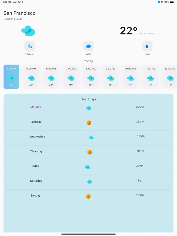 Weather determination iPad 应用截图