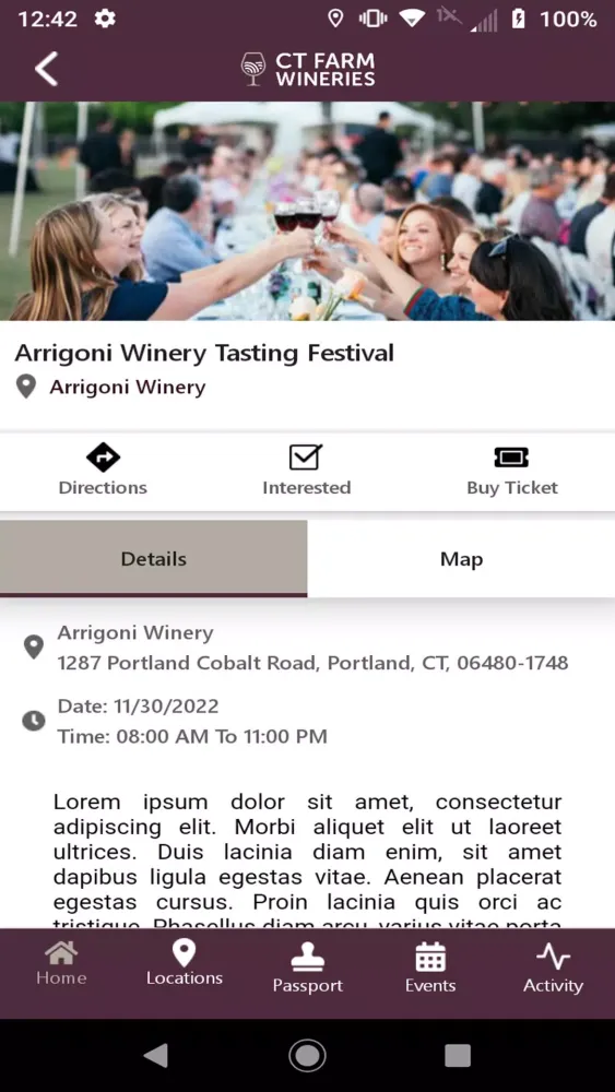 CT Wine Passport Screenshots