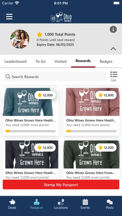 Capturas de tela do Ohio Wines VIP