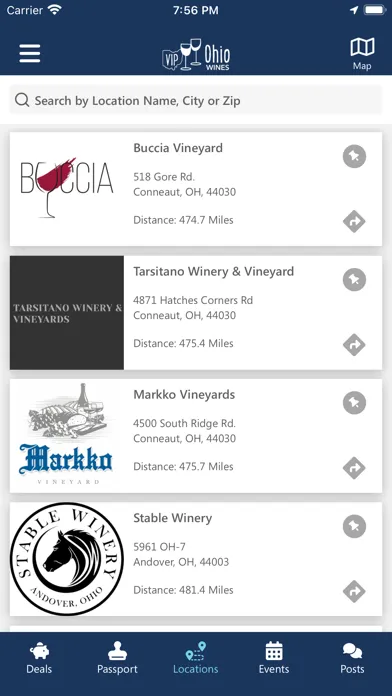 Capturas de tela do Ohio Wines VIP