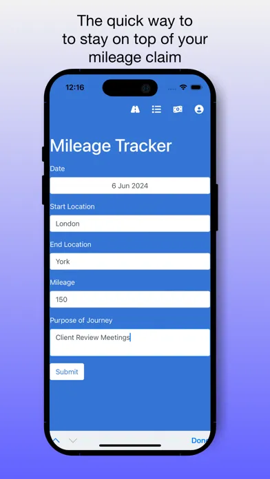 Tangkapan skrin Easy Business Mileage Logger