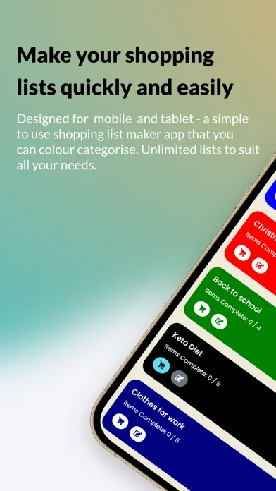 Capturas de tela do Simple Shopping List Maker