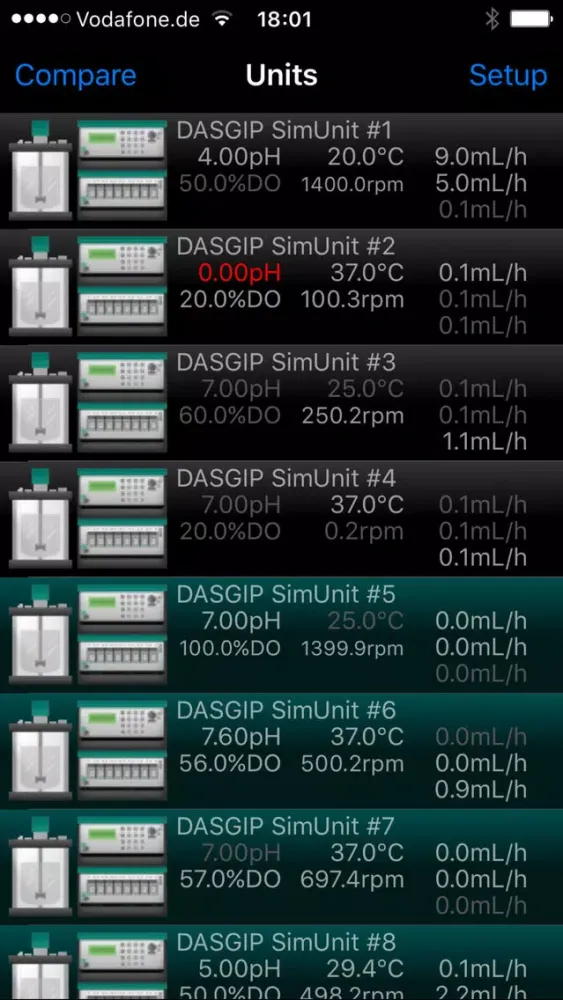 DASGIP iApp 스크린샷