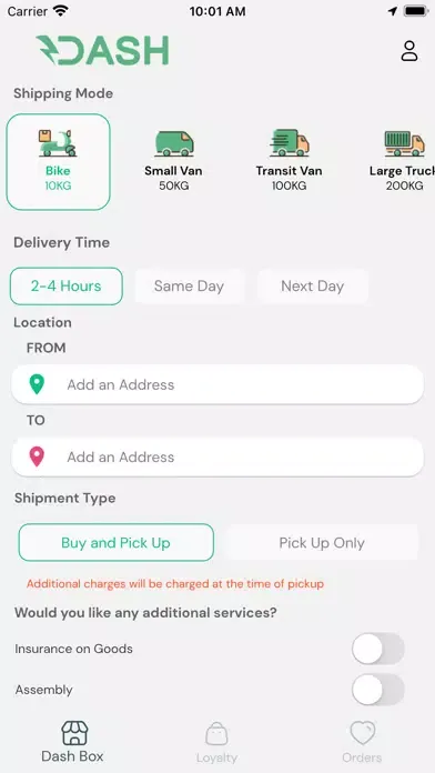 Tangkapan layar Dash - All Inclusive Delivery