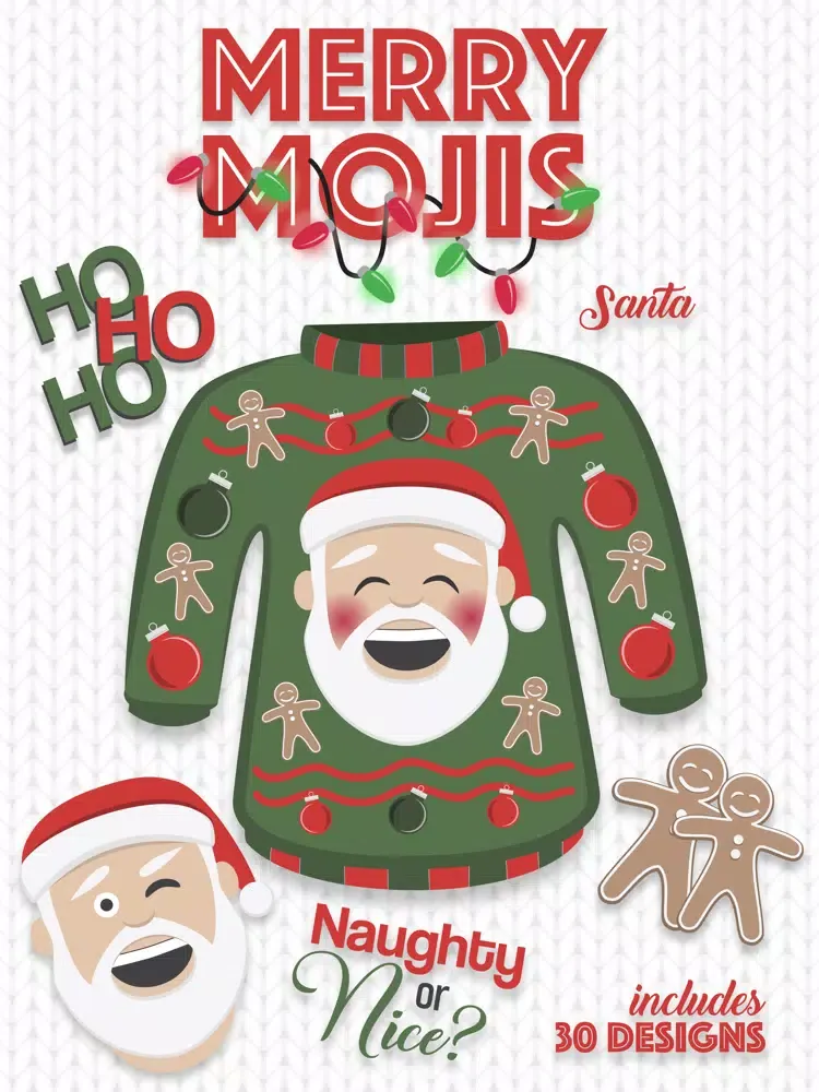 Santa - MerryMojis iPad  Screenshots