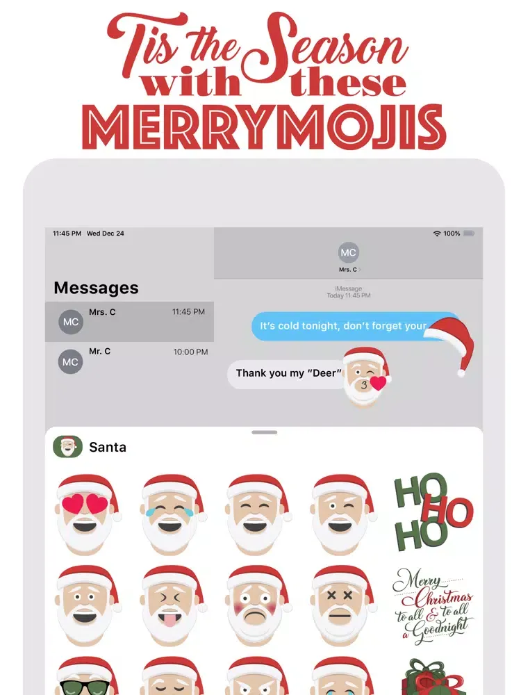 Santa - MerryMojis iPad  Screenshots