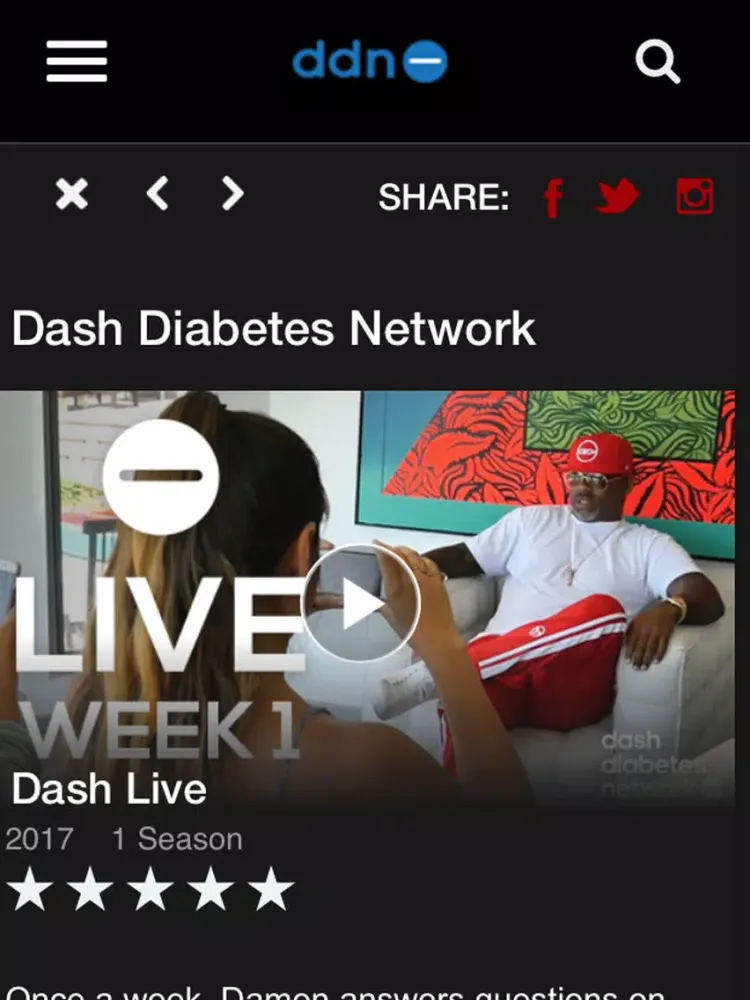 Capturas de tela do Dash Diabetes Network iPad 