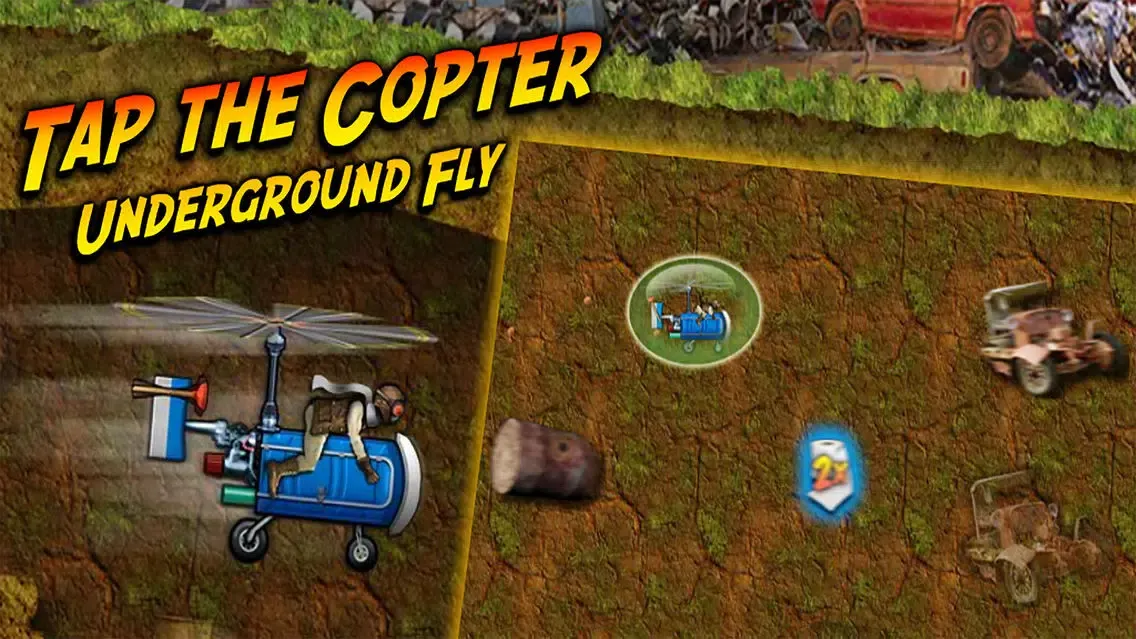Capturas de tela do Tap the Copter : Underground Fly
