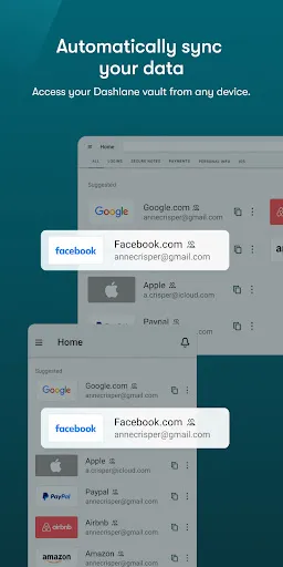 Captures d'écran de Dashlane - Password Manager