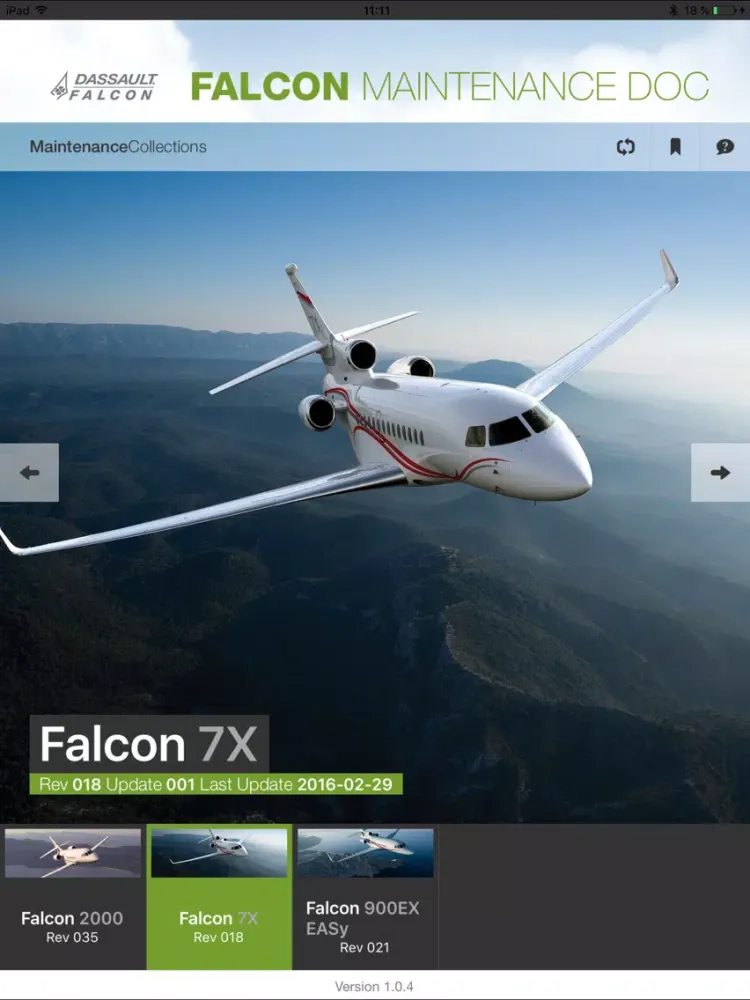 Falcon Maintenance Doc iPad  Screenshots
