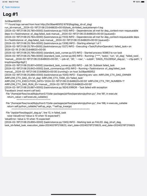 Capturas de tela do DAG Monitor iPad 