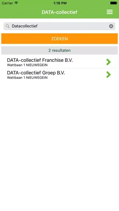 Скриншоты DATA-collectief bedrijvengids