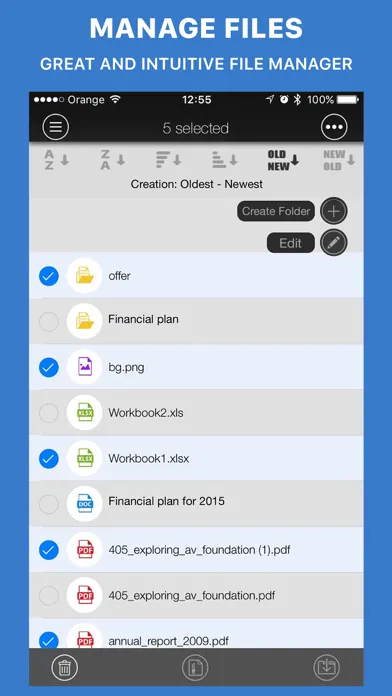 Capturas de tela do Documents Reader+files browser