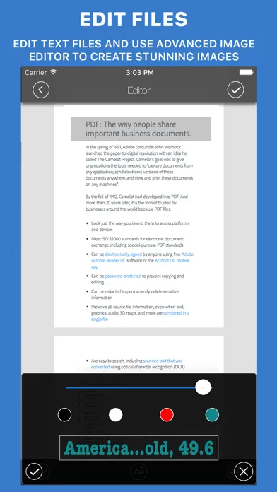 Capturas de tela do Documents Reader+files browser