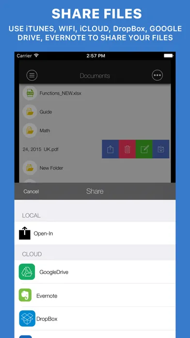 Capturas de tela do Documents Reader+files browser