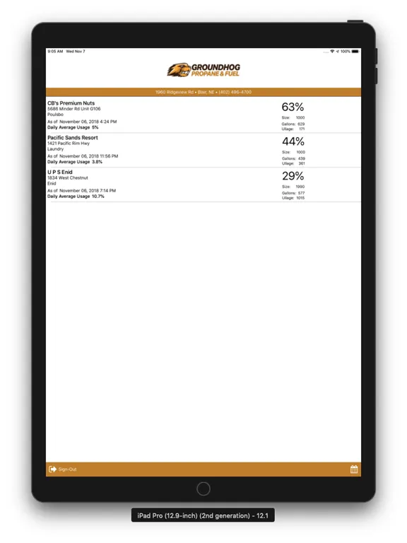 MyTankApp iPad  Screenshots