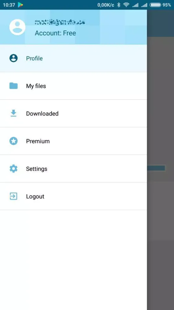 Tangkapan skrin Datafile.com File Manager
