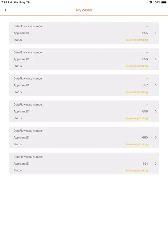 Ảnh chụp màn hình của DataFlow Mobile App iPad 