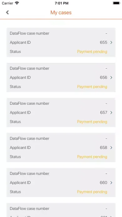 Ảnh chụp màn hình của DataFlow Mobile App