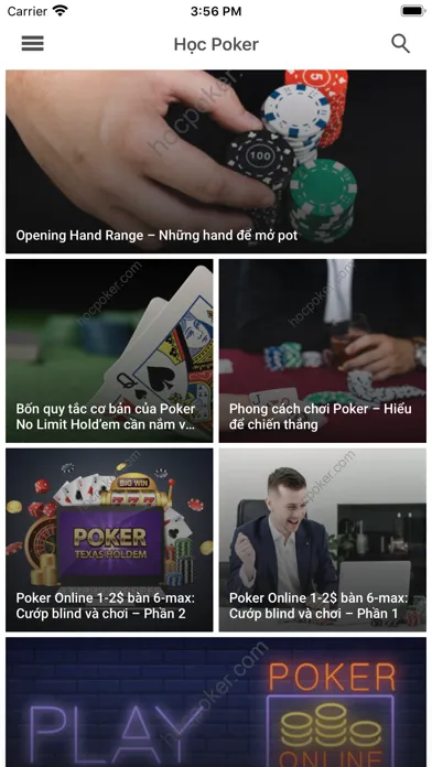 Capturas de tela do Học Poker