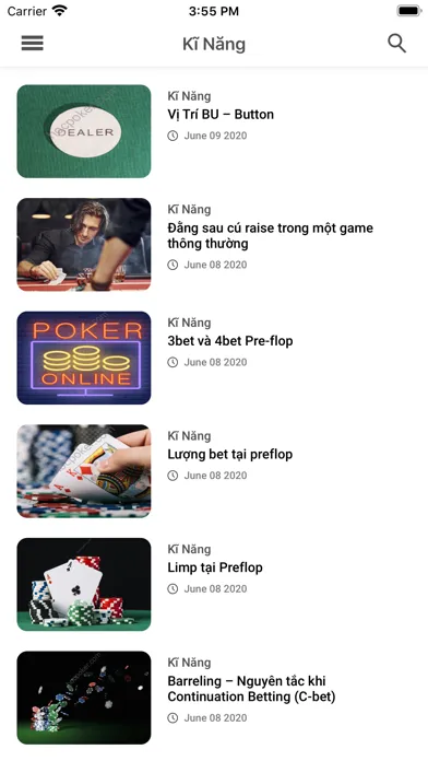 Capturas de tela do Học Poker
