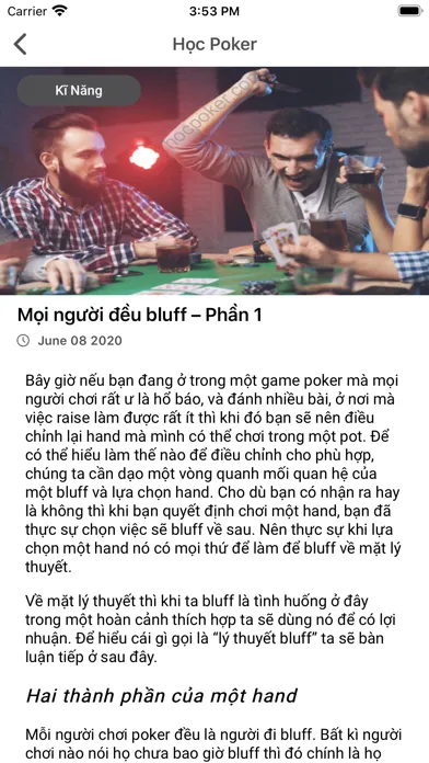 Capturas de tela do Học Poker