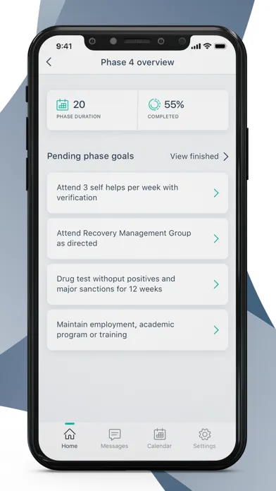 Capturas de tela do DIMS Participant App