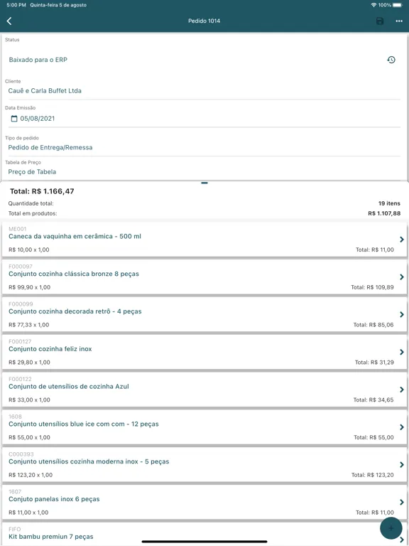 Tangkapan layar Dataplace SFA iPad 