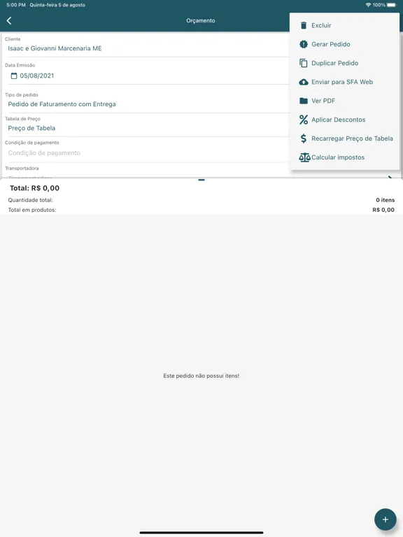 Tangkapan layar Dataplace SFA iPad 