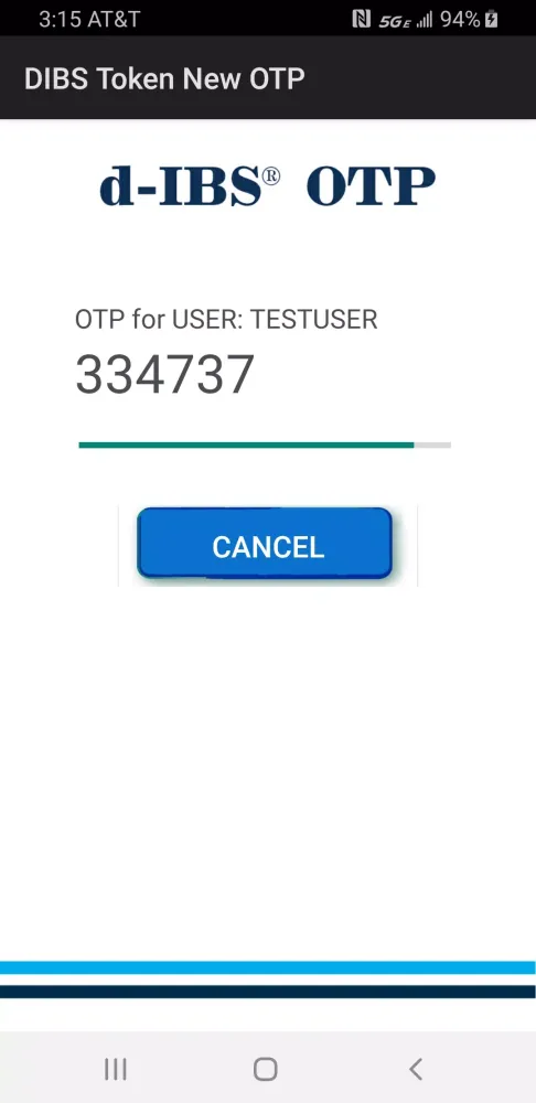 Tangkapan skrin DIBS OTP TOKEN