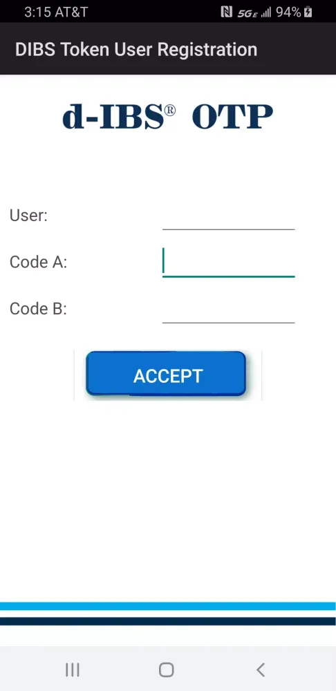 Tangkapan skrin DIBS OTP TOKEN