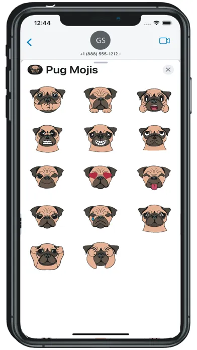 Ảnh chụp màn hình của Pug Mojis