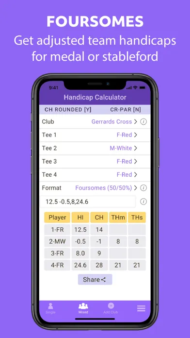 Captures d'écran de WHS Handicap Calculator
