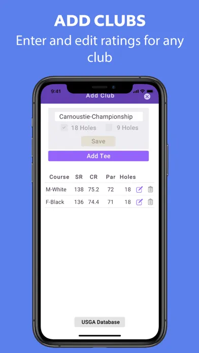 Captures d'écran de WHS Handicap Calculator