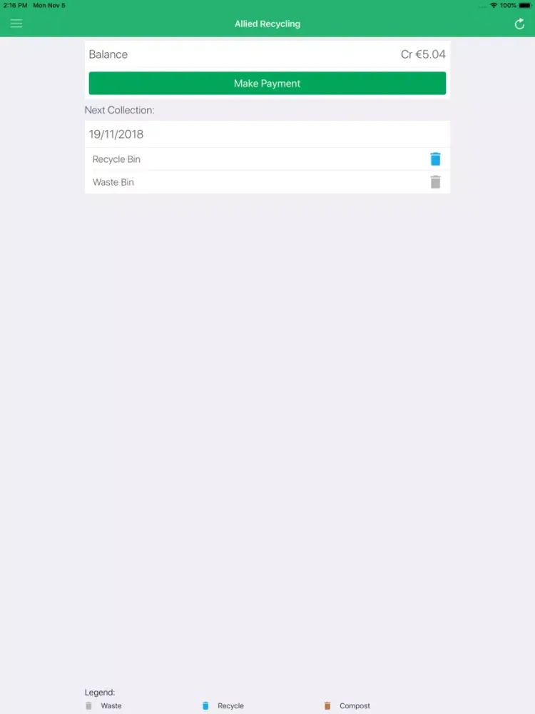 Zrzuty ekranu Allied Recycling iPad 
