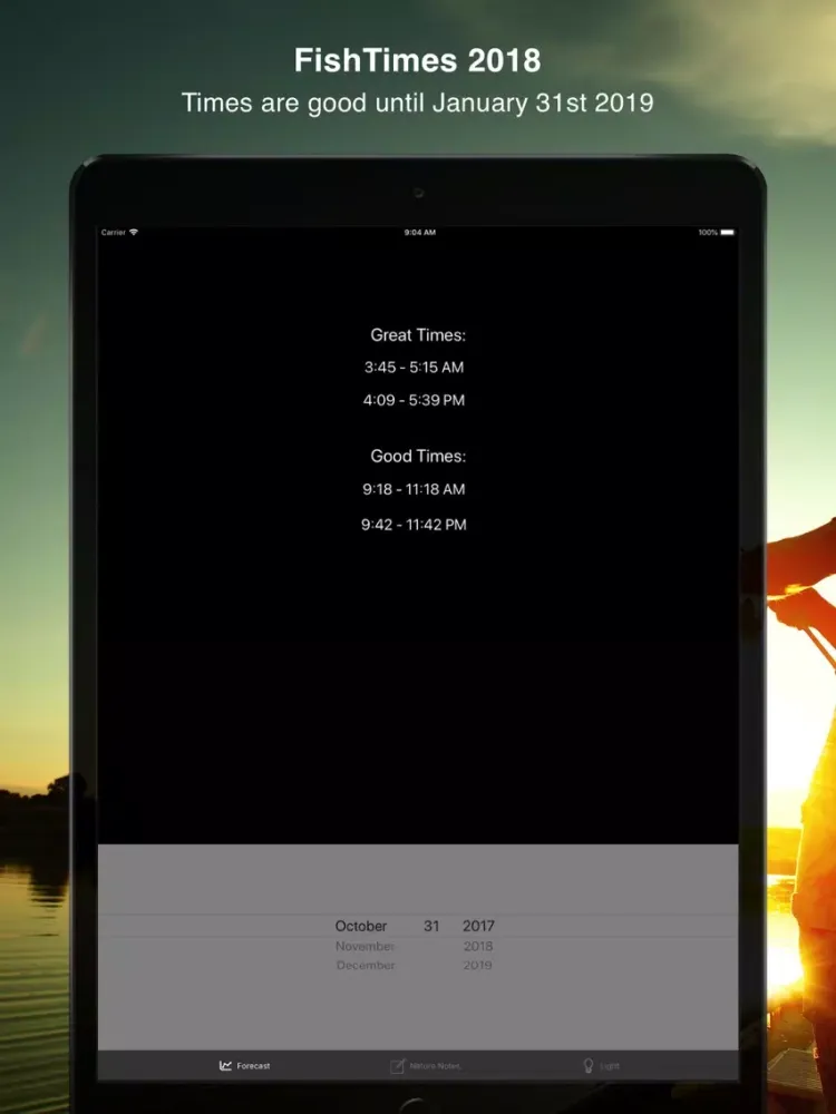 Ảnh chụp màn hình của FishTimes by DataSport, INC iPad 