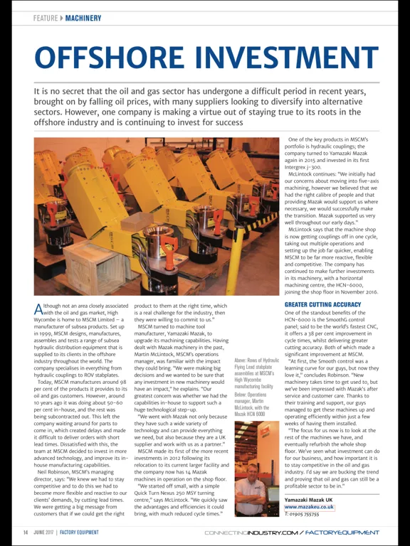 Tangkapan layar Factory Equipment Magazine iPad 