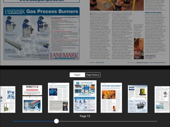 Tangkapan layar Factory Equipment Magazine iPad 