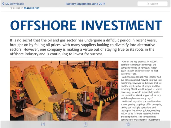 Tangkapan layar Factory Equipment Magazine iPad 