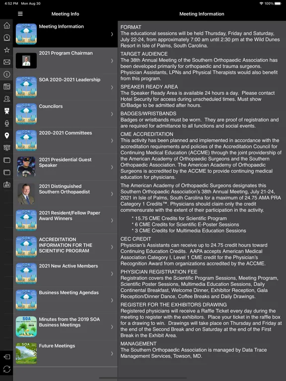 Zrzuty ekranu DTMS Meeting Programs iPad 