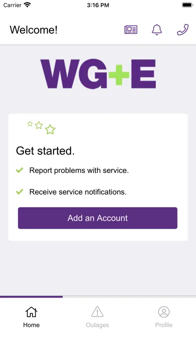 WG+E Outage Tracker Screenshots