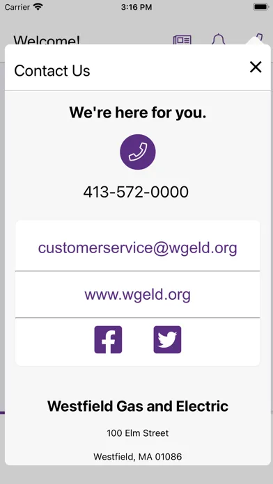 WG+E Outage Tracker Screenshots
