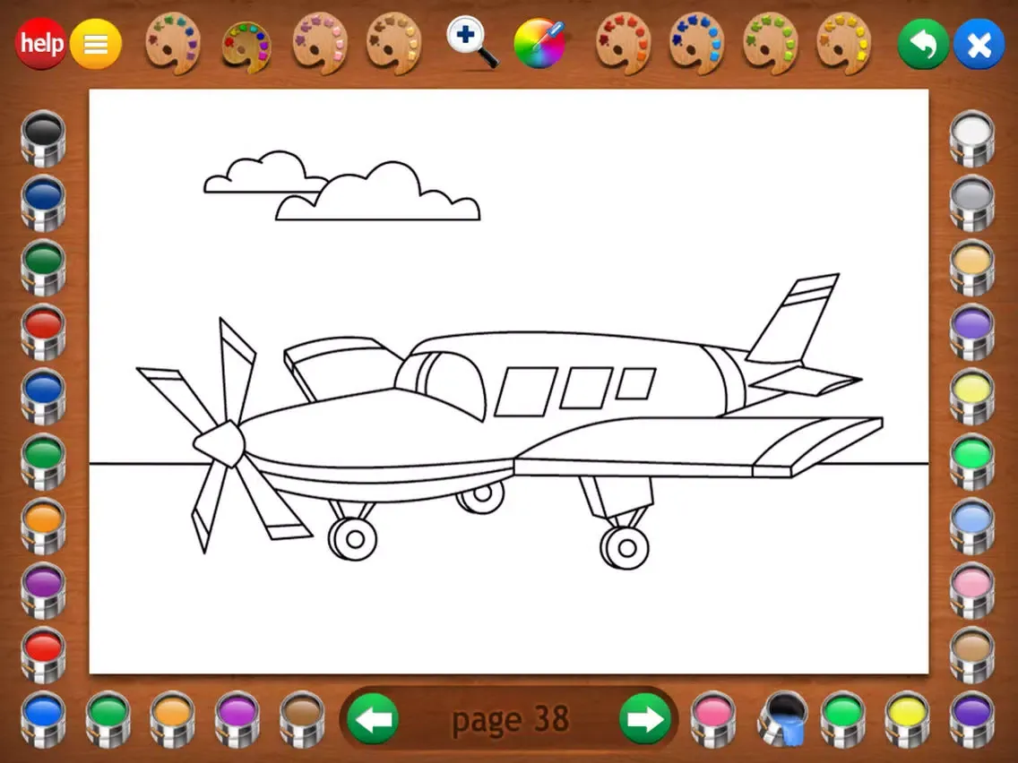 Coloring Book 12 Lite: Planes iPad  Screenshots