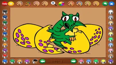 Captures d'écran de Dragon Attack Coloring Book