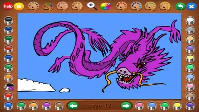 Captures d'écran de Dragon Attack Coloring Book