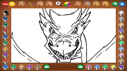 Captures d'écran de Dragon Attack Coloring Book