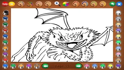 Captures d'écran de Dragon Attack Coloring Book