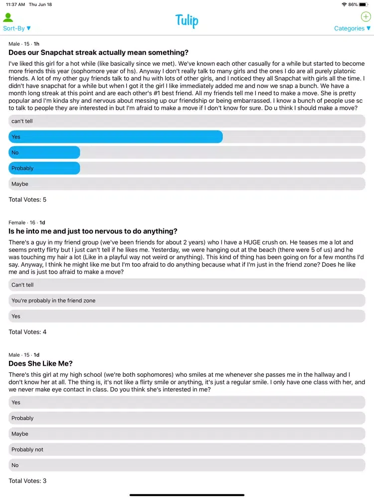 Ảnh chụp màn hình của Tulip - Social Polls iPad 